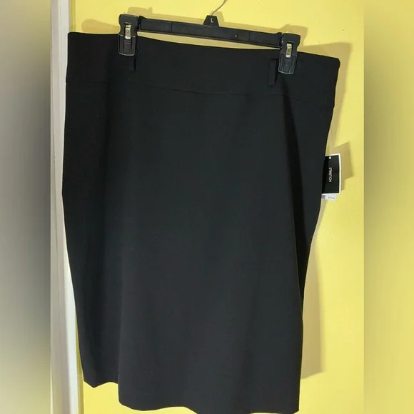Nine West Stretch Pencil Skirt Black Art Nouveau Size 14 - Picture 4 of 8